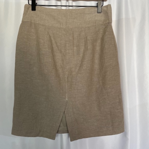 Banana Republic Linen Blend Skirt Tan Lined Size 4 - Picture 4 of 6